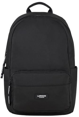 LARKSON Schulrucksack Mädchen & Jungen Teenager Schwarz - No 3 - Rucksack Damen & Herren für Schule - 16" Laptopfach - Aus robustem Polyester - Wasserabweisend