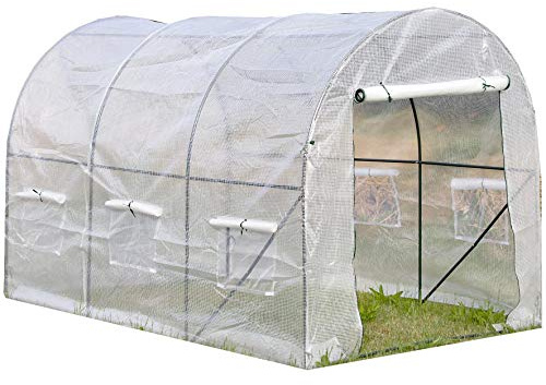 ESTEXO Gewächshaus Treibhaus Foliengewächshaus 300x200x200 cm Folien-Tunnel Bogendach Bogendachgewächshaus Gartenhaus