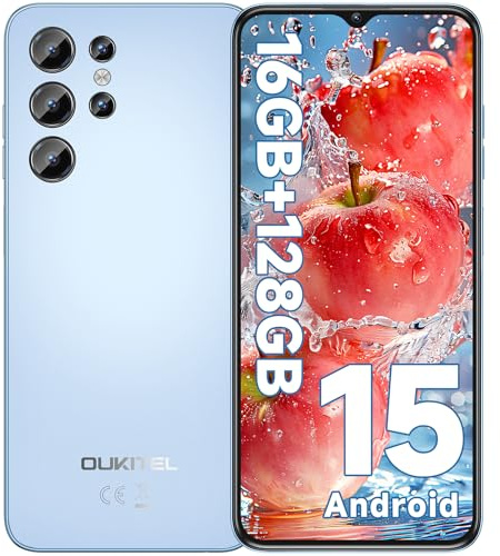 OUKITEL C1 Android 15 Smartphone Ohne Vertrag, 16GB+128GB /1TB Handy Günstig, 6.52 HD+ Handy Ohne Vertrag,5150mAh Simlockfreie Handys, 13MP+5MP, Dual 4G SIM 3 Steckplatz/Fingerabdruck/OTG/3.5mm Jack