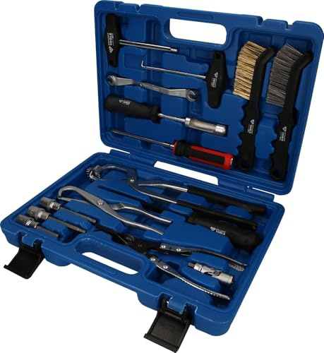 BRILLIANT TOOLS BT701250 Universal-Bremstrommel und Bremsscheiben -Werkzeug-Satz | 15-tlg. [Powered by KS TOOLS], 4042146781630