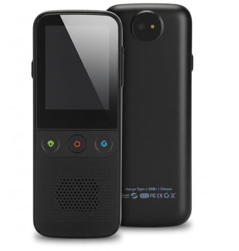 Sprachübersetzergerät, T10 PRO 137 Sprachen Sprachübersetzer Zwei-Wege-Echtzeit-Smart-Übersetzer für Reise-WLAN und Offline-Übersetzung(Schwarz)
