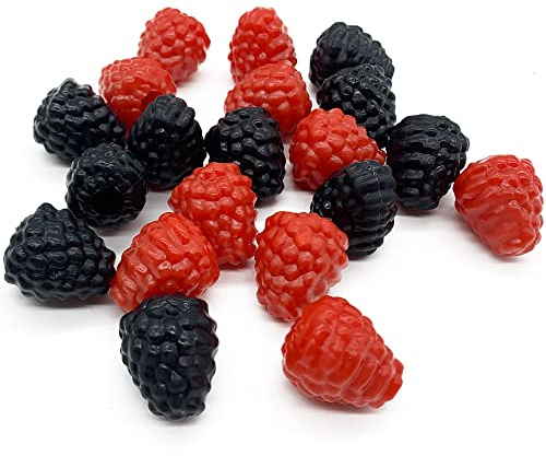 DHER Früchte Modell Party Dekoration Kunstobst Himbeere deko 20 Stück | Simulation Obst Himbeere Walderdbeere Party Obst Kunststoff Maulbeere Modell Dekoration schießen Fotografie Dekoration