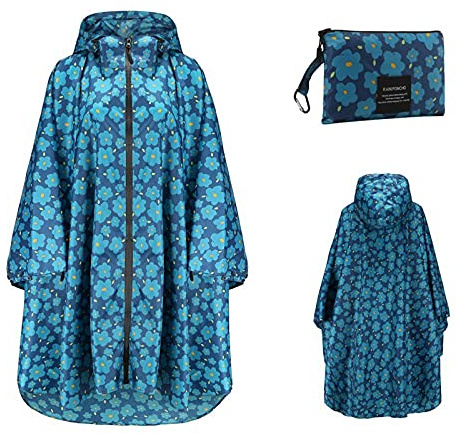 Regenponcho Damen Herren Wasserdicht Atmungsaktiv Regen Poncho Festival Regencape Regenschutz Regenmantel Mit Kapuze Regenjacke für Fahrrad Camping Wandern Einheitsgröße