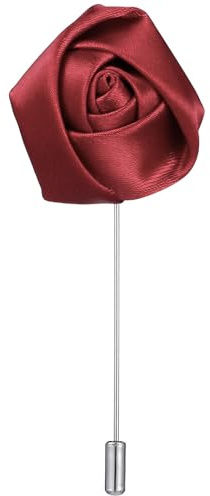 Dresscorsage Ansteckblume Herren Weinrot Rose Brosche FüR Hochzeit Krawattennadel Und Reversdekoration Handgefertigte Anstecknadel FüR BräUtigam Und AnzugzubehöR