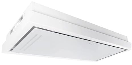 Gurari Deckenhaube GCH C 343 120 WH PRIME Einbau Umluft Dunstabzugshaube 120 cm • EBM Motor 1000 m³/h • Weißglas Umlufthaube • Ionisierung • Touch-Control • Fernbedienung