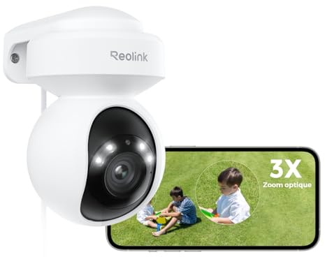 Reolink 4K PTZ Überwachungskamera Aussen, Auto-Tracking, 3X Optischem Zoom | 2,4/5 GHz Dual-Band Wi-Fi 6 Kamera Outdoor, Person/Auto/Tiererkennung, Farbnachtsicht, 2-Wege-Audio, E1 Outdoor Pro