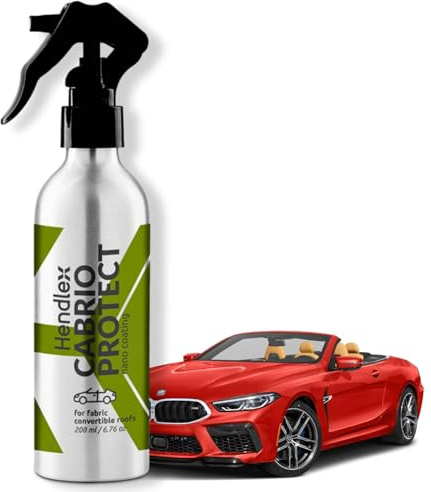 Hendlex Cabrio Protect, Cabrio Verdeck Imprägnierung, Cabrio Verdeck Reiniger und Schutzspray, Wasserdicht, Schmutzabweisend, Nano-Beschichtung für Cabrioverdecke, 200ml