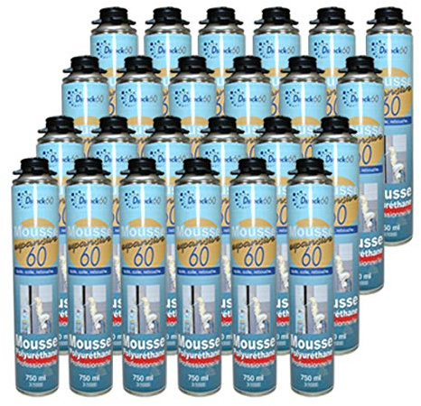 DSTOCK60 - 24 Stück Bauschaum/ Montageschaum 750ml - Isolierung, Kleber, Abdichtung - für den Innen- und Außenbereich