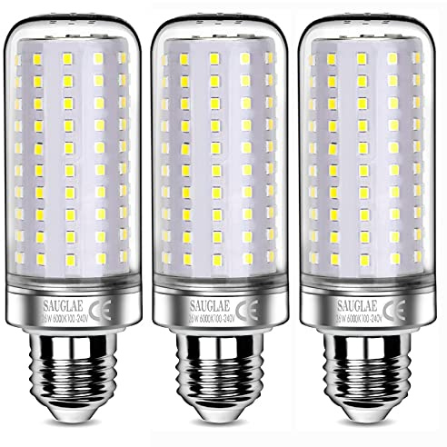 SAUGLAE 26W LED Lampen, 200W Glühlampen Äquivalent, 6000K Kaltweiß, 3000Lm, E27 Edison Schraube LED Leuchtmittel, 3 Stück