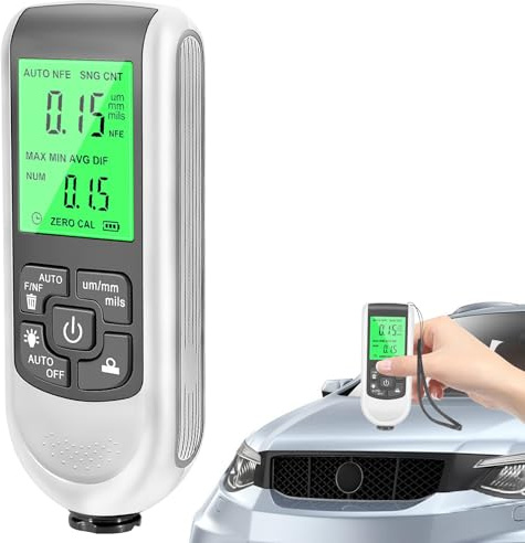 Lackmessgerät Auto: Lackdickenmessgerät für Auto Schichtdickenmessgerät mit Hintergrundbeleuchtung Digitale LCD-Anzeige, Lackschichtdickenmessgerät KFZ Autolacktester Messbereich 0 bis 2000um