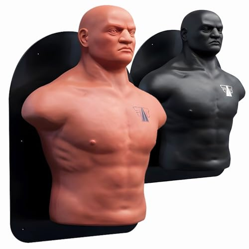 FOX-FIGHT Wand Box Dummy | Wandschlagpolster Punching Boxdummy Boxpuppe Boxing Man Trainingsdummy (Natur)