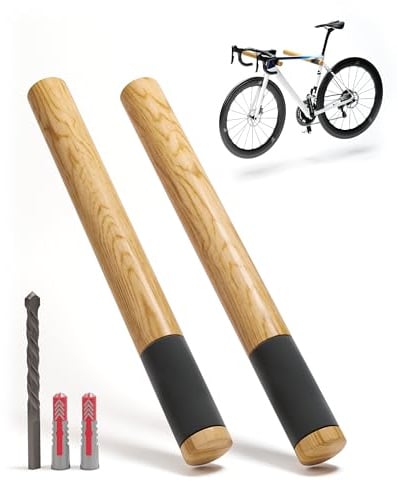 Borgen Fahrrad Wandhalterung Holz - Fahrradhalter mit 20 kg Tragfähigkeit - stabile Fahrradhalterung Wand für Rennrad, MTB und E-Bike - Fahrrad Zubehör mit extra Softer Gummiauflage