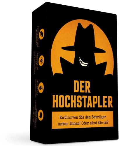Oh Happy Games - Der Hochstapler - 110 Karten Wortspiel - Bluff und Verdacht - Können Sie Ihn Entlarven? - Kartenspiel ab 10 Jahren - Gesellschaftsspiel Familie und Erwachsene - 4-6 Spieler