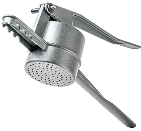 Thiru Spätzlepresse Lochdurchmesser ca. 3mm - Testsieger 2024-60 Tage risikofrei testen - Rundloch mit Schaumlöffel & Auflagerasten - Ideal für Spätzle, Kartoffelpüree, Säfte - Made in Germany