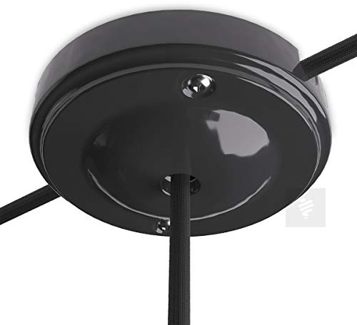 Lightstock Lampen Baldachin Porzellan New Modern, Schwarz Ø 10 cm