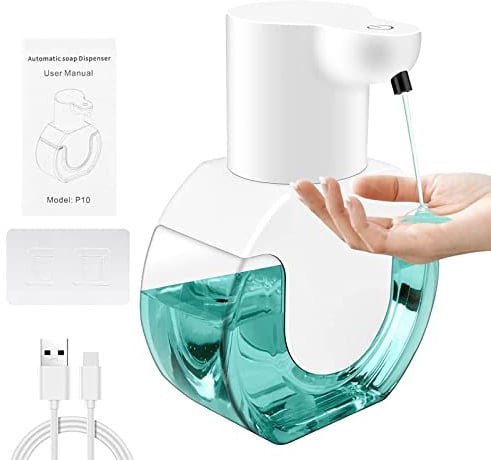 Seifenspender Automatisch, Wandbefestigung Schaumseifenspender mit Sensor USB Wiederaufladbar Schaumspender Soap Dispenser für Bad, Toilette, Küche und Büro (Gel-Modell)