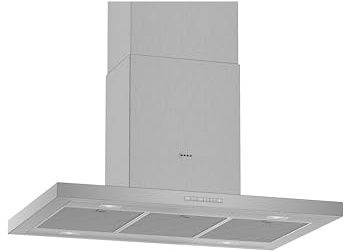 NEFF I95BBE2N0, N 50, Inselhaube 90 cm, Made in Germany, Abluft oder Umluft, LED-Licht, besonders leise, Intensivstufe – für besonders starke Absaugleistung bei intensivem Kochdunst, Edelstahl