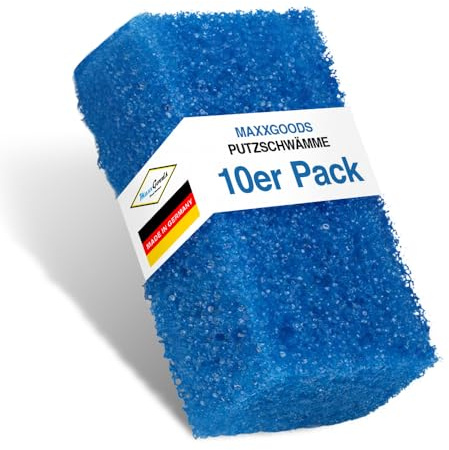 Gundel-Putz Putzschwamm Set 10 Pack, Blau - Reinigungsschwämme - Schmierfrei, Kratzfrei & Schonend für alle Oberflächen - Spülschwamm und Topfreiniger - Schwamm für Putzsteine (11x6x4cm)
