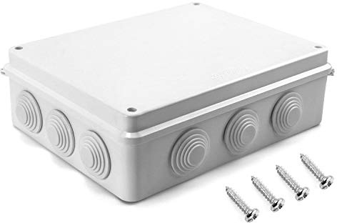 QWORK® Aufputz Abzweigkasten 255 x 200 x 80 mm, Abzweigdose, wasserdicht, staubdicht, IP65, ABS-Kunststoff, Universal Elektro Projekt Gehäuse, weiß