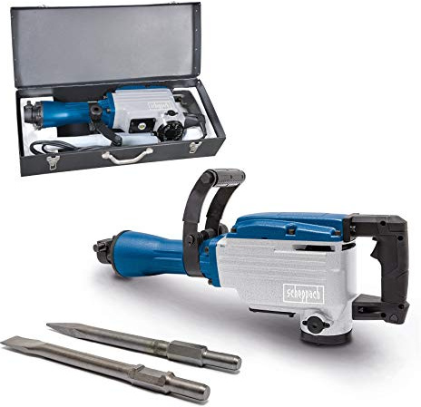 Scheppach AB1700 Abbruchhammer 50J Schlagkraft | 1700W Leistung | 2000 Schläge/min | 390mm Spitz- und Flachmeißel inkl. Metall-Transportkoffer