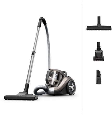 Rowenta Compact Power XXL Animal beutelloser Bodenstaubsauger, 900 Watt, 3-stufiges Filtersystem, XXL Fassungsvermögen, 8,80 m Reinigungsradius, inkl. umfangreichem Zubehör, Bronze, RO4B50