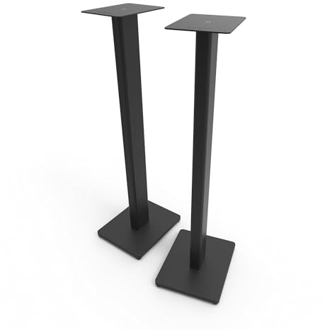 Kanto ST34 34 Universal Floor Speaker Stands for Bookshelf Speakers up to 13.6 kg | Pair | Black Steel w/Black MDF Base