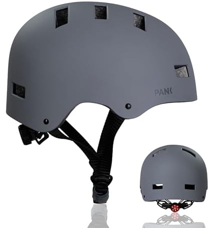 Pank Fahrradhelm für Erwachsene Helm Fahrrad mit Licht und Extra Polster für Damen und Herren Skaterhelm E-Scooter Helm Urban Radhelm Größe verstellbar