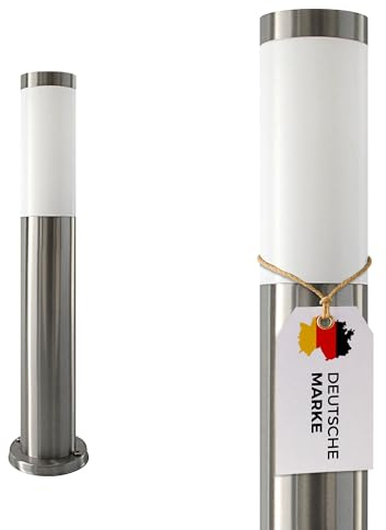 max K O M F O R T Moderne Edelstahl Wegeleuchte 50cm – stilvolle Gartenlampe mit E27 Fassung – wetterfeste Pollerleuchte IP44 für Wege & Einfahrten | 232-500
