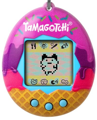 Tamagotchi Original – Bandai – Icecream – Elektronisches virtuelles Tier mit Farbdisplay, 3 Tasten und Spielen – Interaktives Haustier auf Deutsch – Kinderspielzeug ab 8 Jahren – 42922