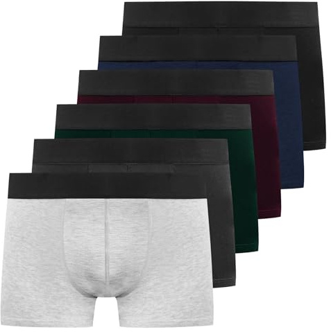 YouShow Boxershorts Herren 6 Pack Baumwolle Unterhosen Männer Ohne Kratzenden Zettel Retroshorts Unterwäsche Boxer Mehrfarbig L