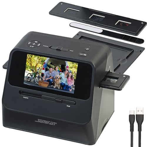 Somikon Fotoscanner: 3in1-Foto-, Dia- & Negativscanner mit 22 MP und HDMI-Ausgang, Akku (Dia Foto Scanner, Bildscanner, Photo)
