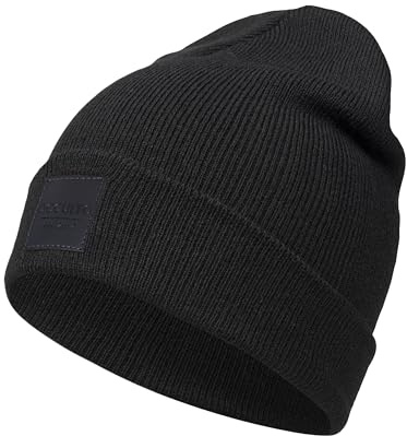 Occulto Leatherpatch Winter Mütze Beanie Black1