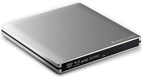 techPulse120 USB 3.0 3D Externer Blu-Ray Brenner Burner M-Disc BDXL Superdrive Blueray Rom Laufwerk BD DVD CD Slim für Computer Notebook Ultrabook Windows MacOS Apple iMac MacBook Pro Air Alu Silber