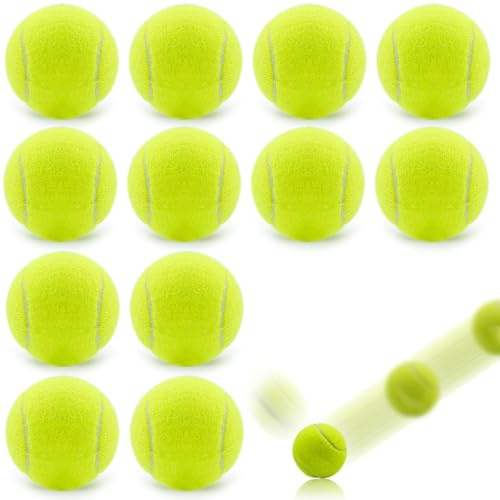 BUCOMTU Tennisbälle 12 Stück Tennisbäll Kinder Tennis Balls Sports Training Tennis Tennisball Hund Geeignet für Tennisunterricht, Schulen, Anfänger und Hundespaziergänge