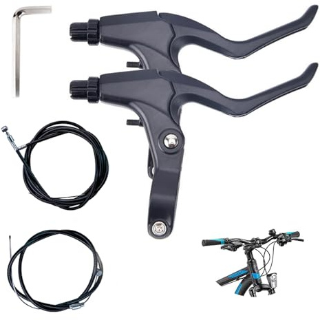 1 Paar Bremshebel, BremshebelAus Aluminiumlegierung, BremshebelFahrrad Set Mit Bremszug,Bike BremshebelSet, Für V Brake & Mechanische Scheibenbremse, Fahrrad Bremsen Griff Aluminium Für Mtb Bmx
