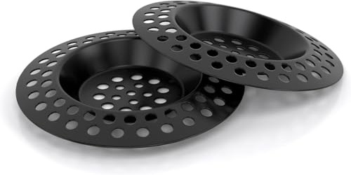 ABFLUSSHELD 2er Set Abflusssieb Edelstahl - Deluxe Waschbecken Sieb - Flexibles Haarsieb Dusche - Abflussieb Küche & Dusche - Premium Sink Strainer - Abfluss Sieb Waschbecken (Schwarz)