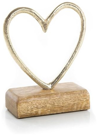 Logbuch-Verlag Herz Dekofigur Holz 5 cm – Valentinsgeschenk | Herzfigur Muttertag Mama