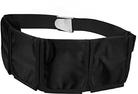 VGEBY Tauchtaschen-Bleigürtel, Oxford-Stoff Tauchergürtel mit 4 Taschen, Durchwasserläuferschnallen für Schnorcheln, Tauchen, Strandleben, Fischfang, Wassersport