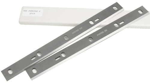Ninehole 2 Stück HSS Hobelmesser 258mm, 258mm Hobelmesserblätter Passend Für Scheppach HMS1080, HMS1050, HMS1070 (Type 1), 258 x 22x 2mm