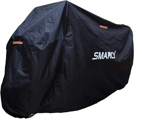 SMARCY® Motorradabdeckplane Motorradgarage Motorradabdeckung Wasserdicht Staubdicht  Schwarz XXL
