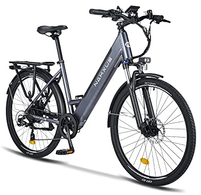 nakxus 26M208 E-Bike, Elektrofahrrad 26'' Trekkingrad E-Cityrad mit 36V 13Ah Lithium-Akku für Lange Reichweite bis 100KM, 250W Motor, EU-konformes mit App