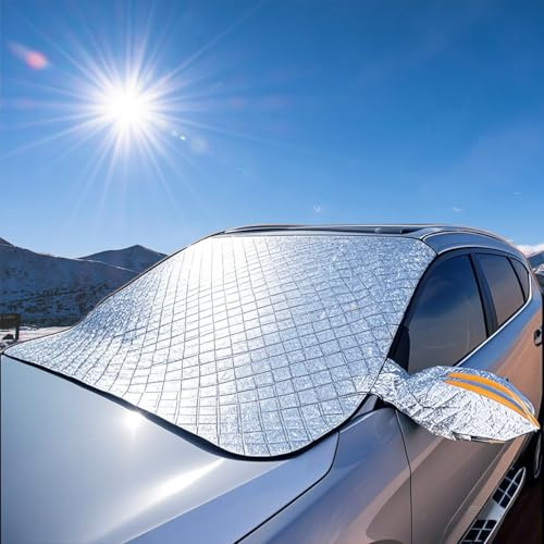 BYGD Sonnenschutz Auto Frontscheibe, Windschutzscheibe Sonnenschutz | Faltbare Auto Windschutzscheibe Sonnenblende, Universell für Anti-Frost Schnee Anti-EIS UV Sonnenschutz 170 * 143cm