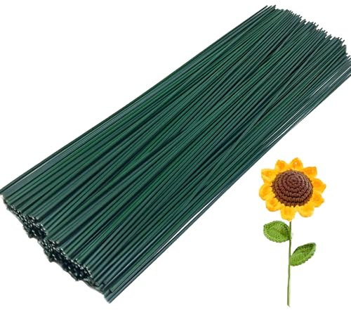 JMOOT 2mm Blumendraht Grün zum Basteln, 50 Stück Floristendraht Steckdraht 30cm Blumenstieldraht Basteldraht Grün Blumen Draht zum Basteln