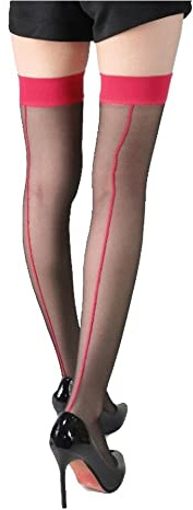 krautwear Damen Straps Strumpfhose Strümpfe Halterlos Strapsstrümpfe Spitze