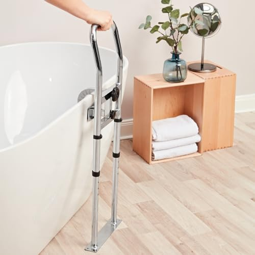 Java Wellness® Badewannen Sicherheitsgriff Senioren – Einstiegshilfe für die Badewanne – Haltegriff Bad mit höhenverstellbarem Handlauf – mehr Sicherheit & Komfort – für alle gängigen Badewannentypen
