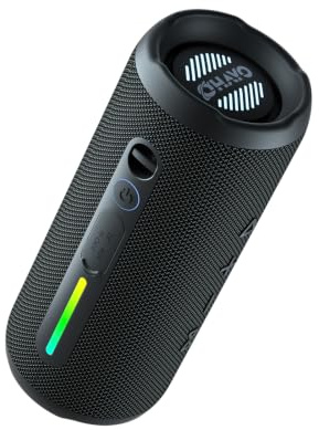 OHAYO Bluetooth Lautsprecher 24W Portable – Bluetooth 5.3 Box mit 7 RGB Licht & Bass Boost, 30h Akku, IPX7 Wasserdicht, Freisprechen, Musikbox für Outdoor, Party, Strand, Garten