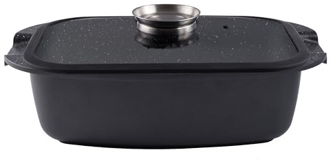 Gerlach Granitex Bräter Mit Deckel Für Induktion Backofen Topf Schmortopf Bratentopf Backofengeeignet Töpfe Pfannen 32 Cm 5,6 L, Sc Schwarz