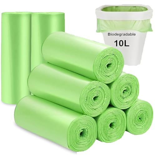 120 Stück Biomüllbeutel 10L, Bio müllbeutel,Biomüllbeutel,Bio Müllsäcke Müllbeutel Abfallsäcke Biomülltüten Kompostierbare, Biomülltüten kompostierbare Müllsäcke, Büro, Wohnzimmer (45 x 50 cm, Grün)