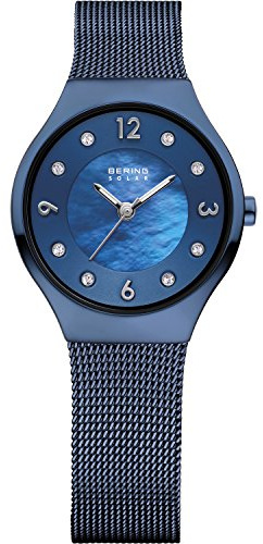 BERING Damen Uhr Solar Movement - Solar Collection mit Edelstahl und Saphirglas 14427-393 - 5 ATM