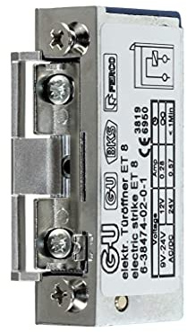 GU BKS Elektro-Türöffner Nr. ET8 mit Fallengleitdeckel, Radiusfalle, verstärkte Fallenfeder, mit Tagesentriegelung 9-24 V AC/DC, 100% ED